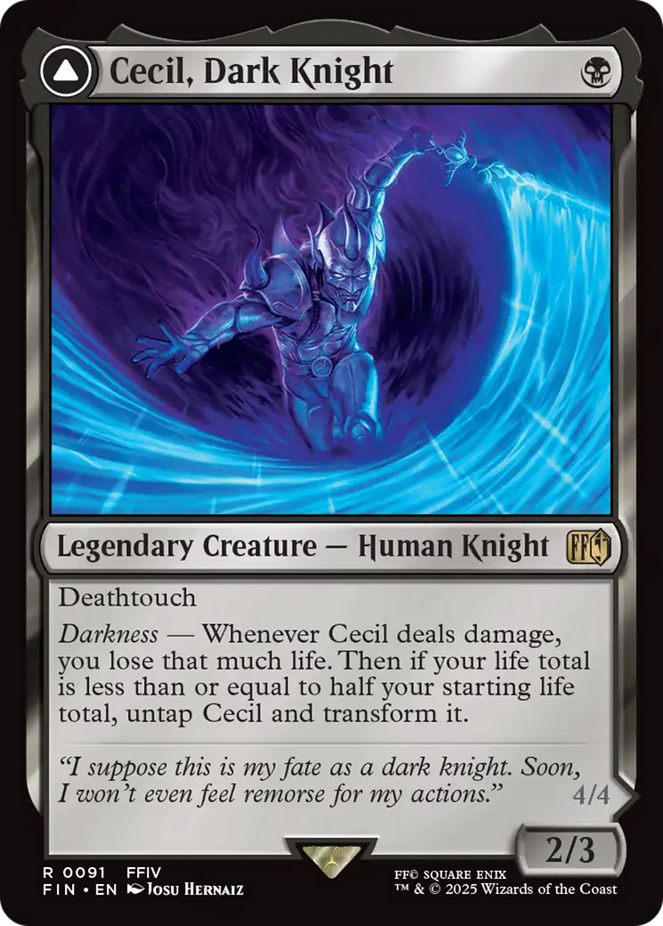 Magic: The Gathering - Cecil, Dark Knight // Cecil, Redeemed Paladin Foil - Final Fantasy