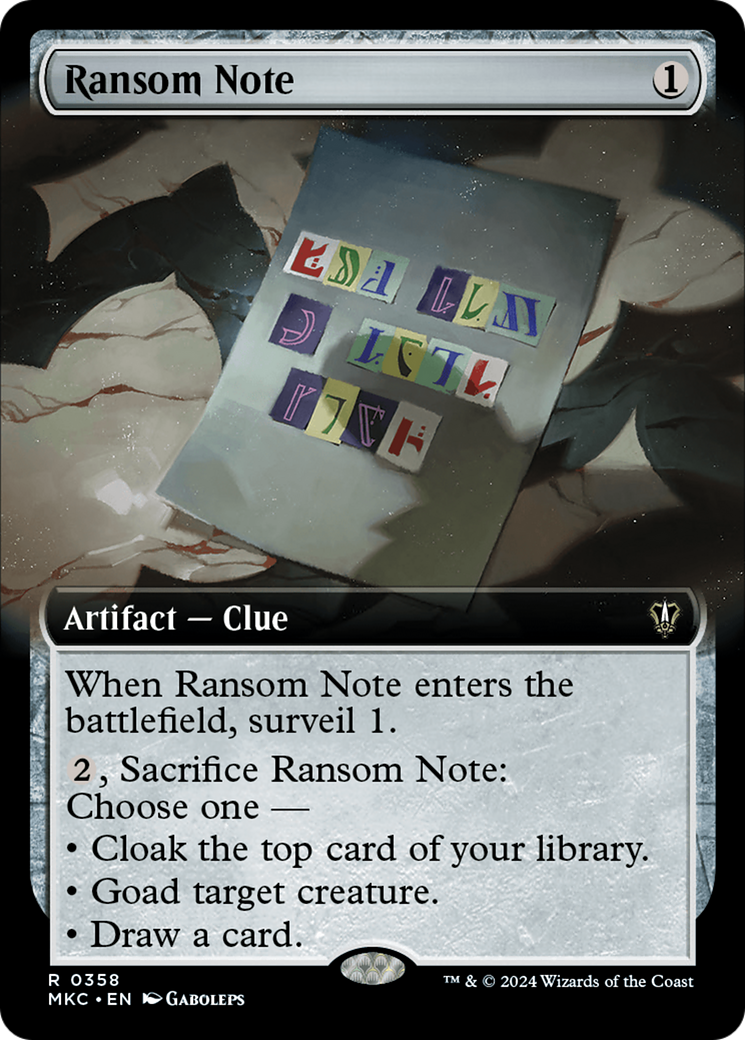 Magic: The Gathering - Ransom Note - Murders at Karlov Manor Commander
