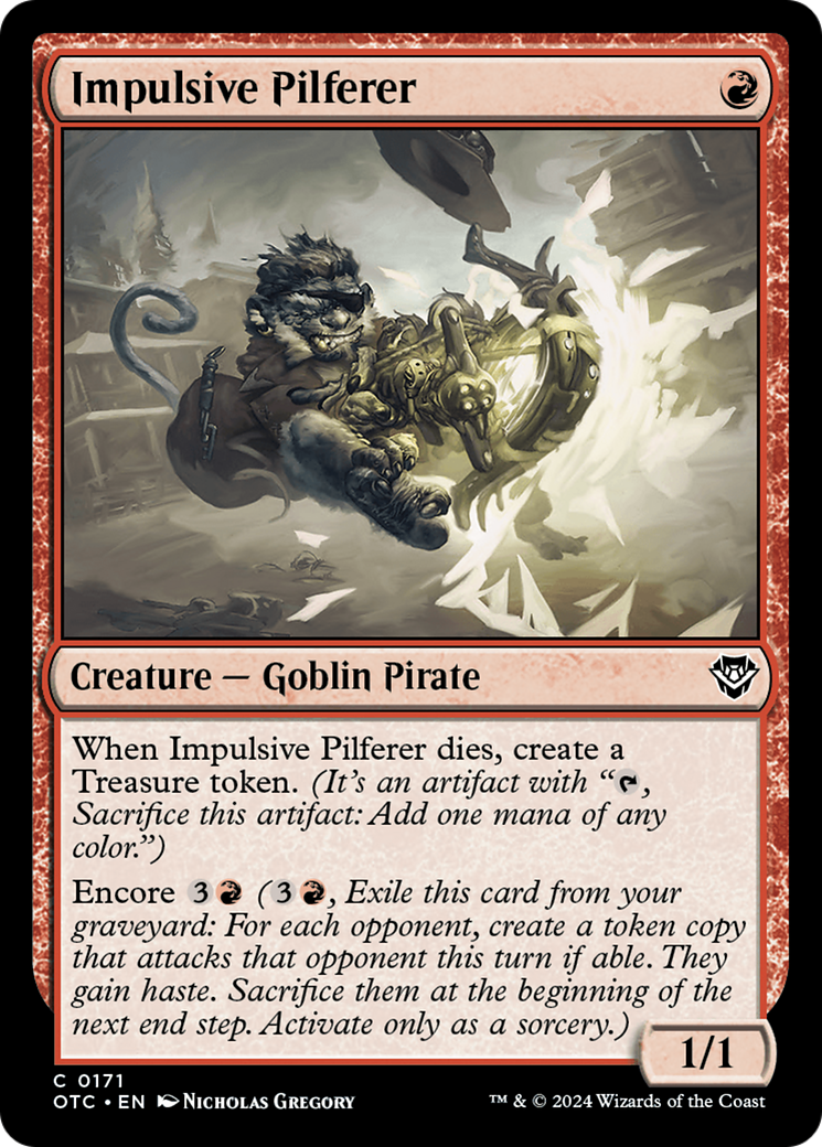 Magic: The Gathering - Impulsive Pilferer - Outlaws of Thunder Junction Commander