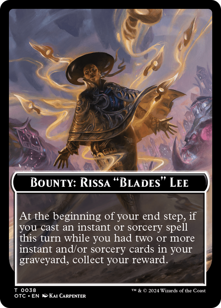 Magic: The Gathering - Bounty: Rissa "Blades" Lee // Wanted! - Outlaws of Thunder Junction Commander Tokens
