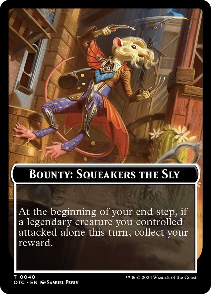Magic: The Gathering - Bounty: Squeakers the Sly // Wanted! - Outlaws of Thunder Junction Commander Tokens