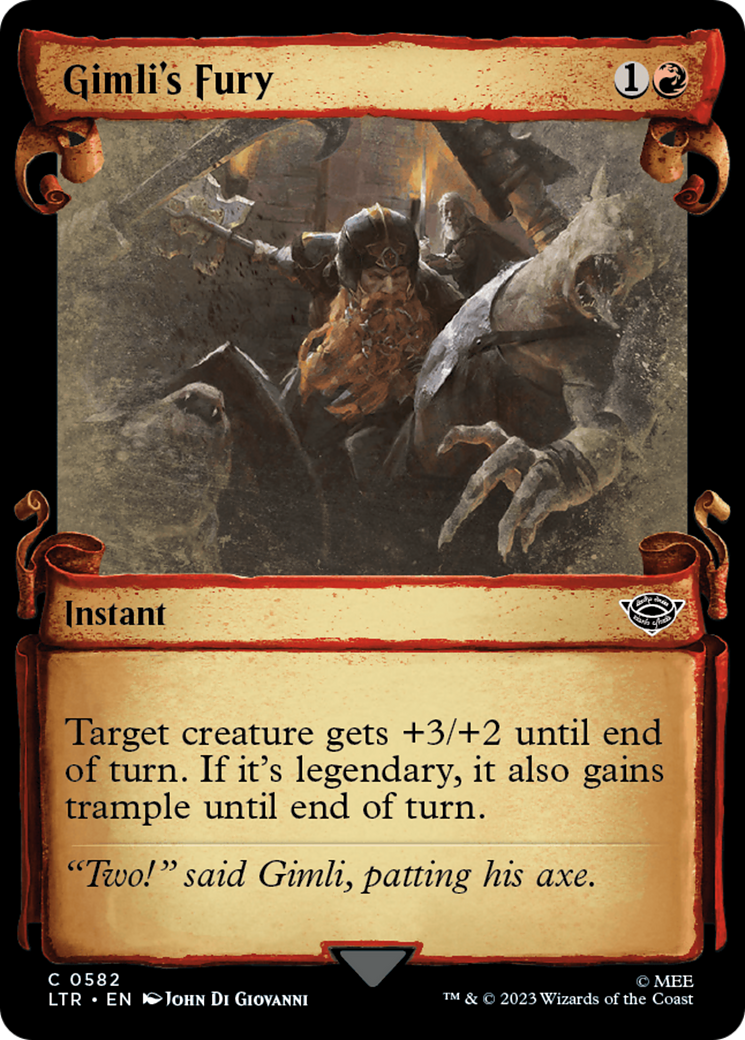 Magic: The Gathering - Gimli's Fury Foil - The Lord of the Rings: Tales of Middle-earth