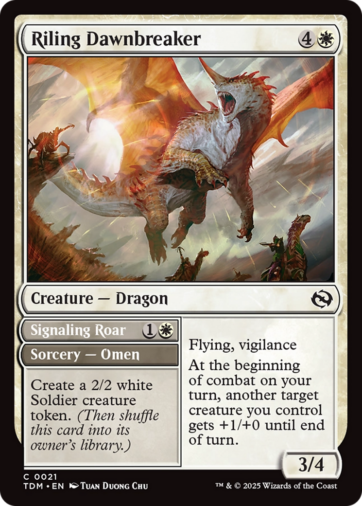 Magic: The Gathering - Riling Dawnbreaker // Signaling Roar Foil - Tarkir: Dragonstorm