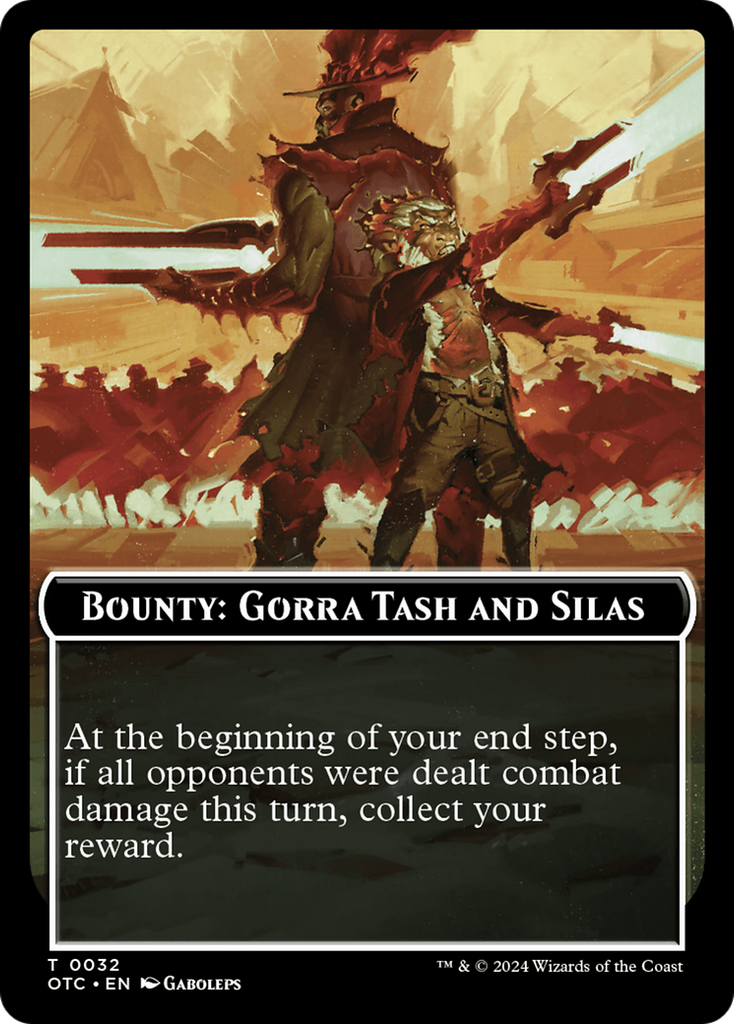 Magic: The Gathering - Bounty: Gorra Tash and Silas // Wanted! - Outlaws of Thunder Junction Commander Tokens
