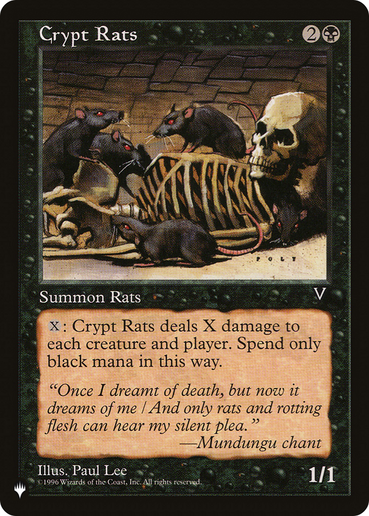 Magic: The Gathering - Crypt Rats - The List