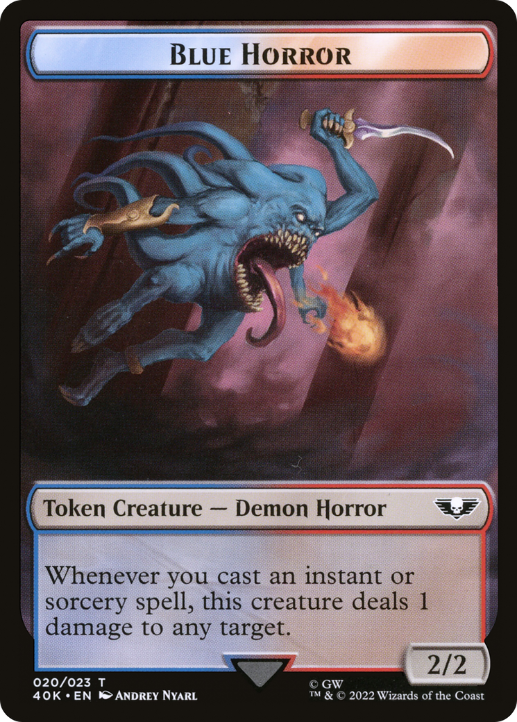 Magic: The Gathering - Blue Horror Token - Warhammer 40000 Tokens