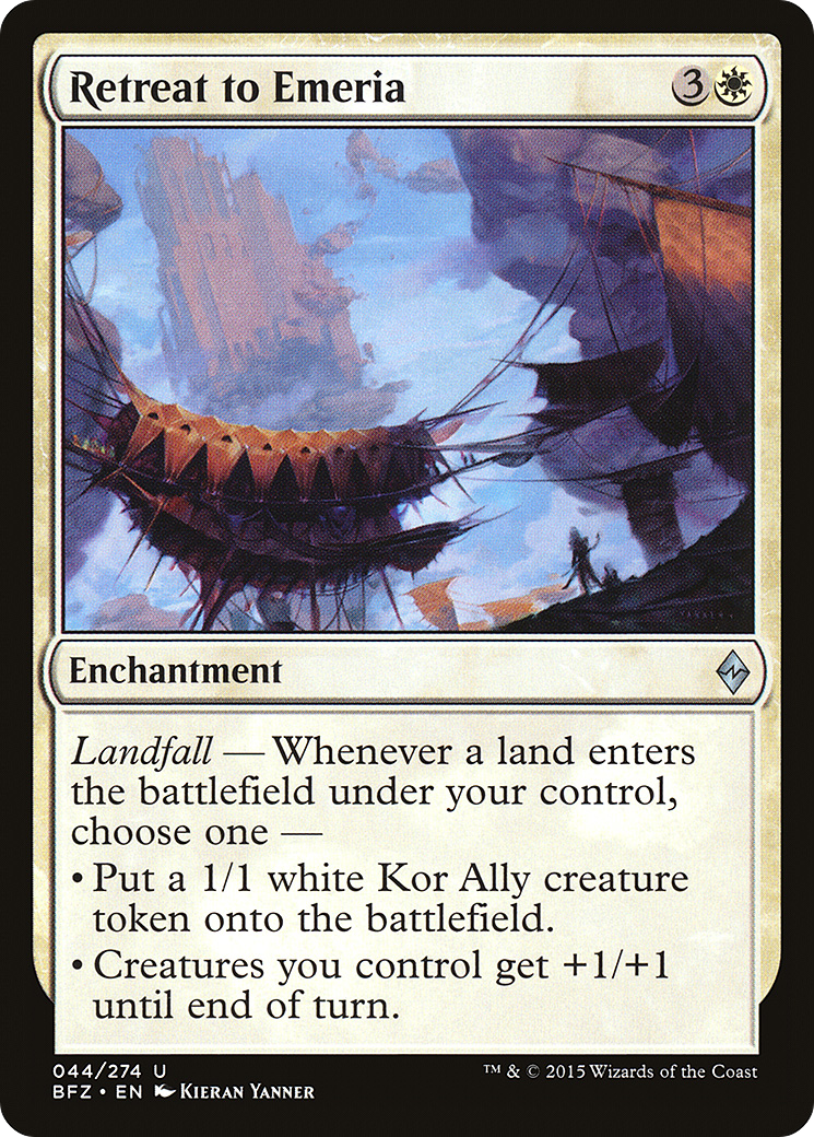 Magic: The Gathering - Retreat to Emeria Foil - Battle for Zendikar