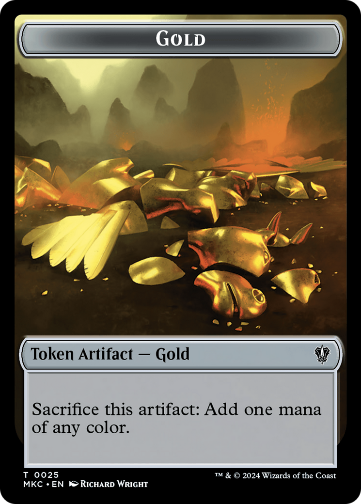 Magic: The Gathering - Gold Token - Murders at Karlov Manor Commander Tokens
