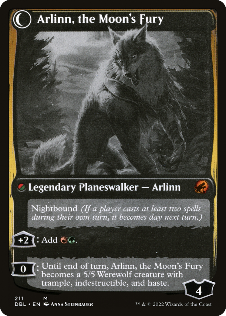 Magic: The Gathering - Arlinn, the Pack's Hope // Arlinn, the Moon's Fury Foil - Innistrad: Double Feature