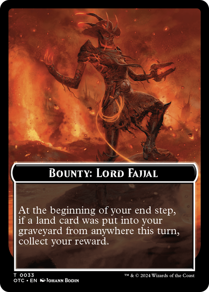 Magic: The Gathering - Bounty: Lord Fajjal // Wanted! - Outlaws of Thunder Junction Commander Tokens