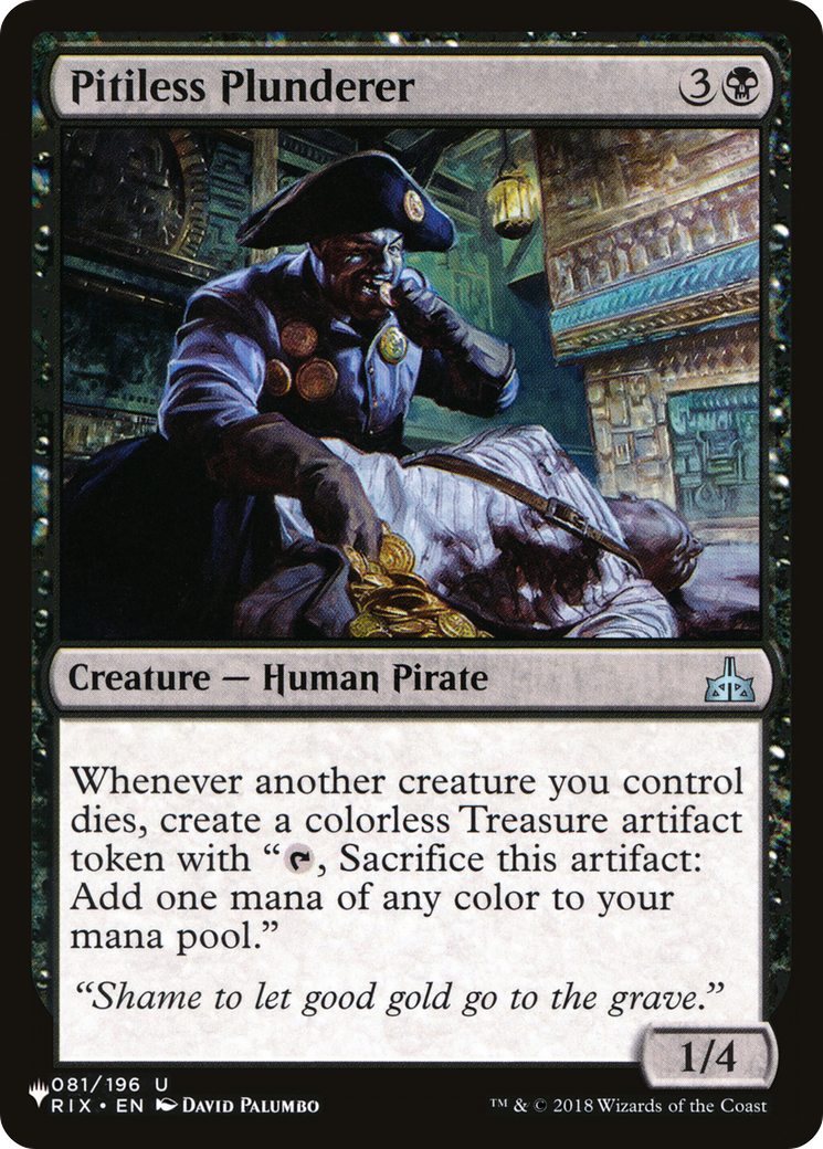 Magic: The Gathering - Pitiless Plunderer - The List