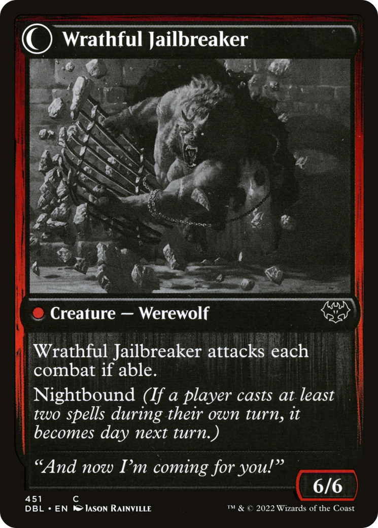 Magic: The Gathering - Weary Prisoner // Wrathful Jailbreaker Foil - Innistrad: Double Feature