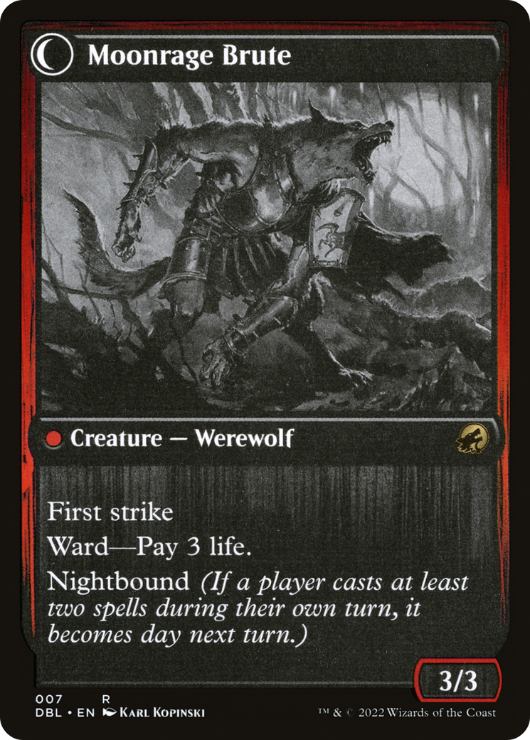 Magic: The Gathering - Brutal Cathar // Moonrage Brute Foil - Innistrad: Double Feature