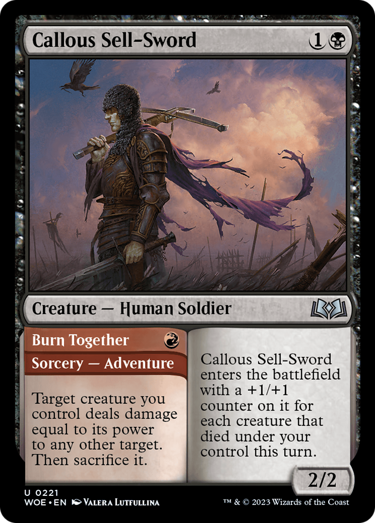 Magic: The Gathering - Callous Sell-Sword // Burn Together Foil - Wilds of Eldraine