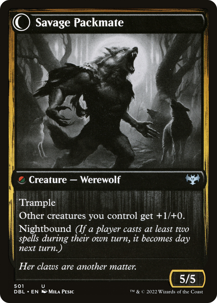 Magic: The Gathering - Child of the Pack // Savage Packmate Foil - Innistrad: Double Feature