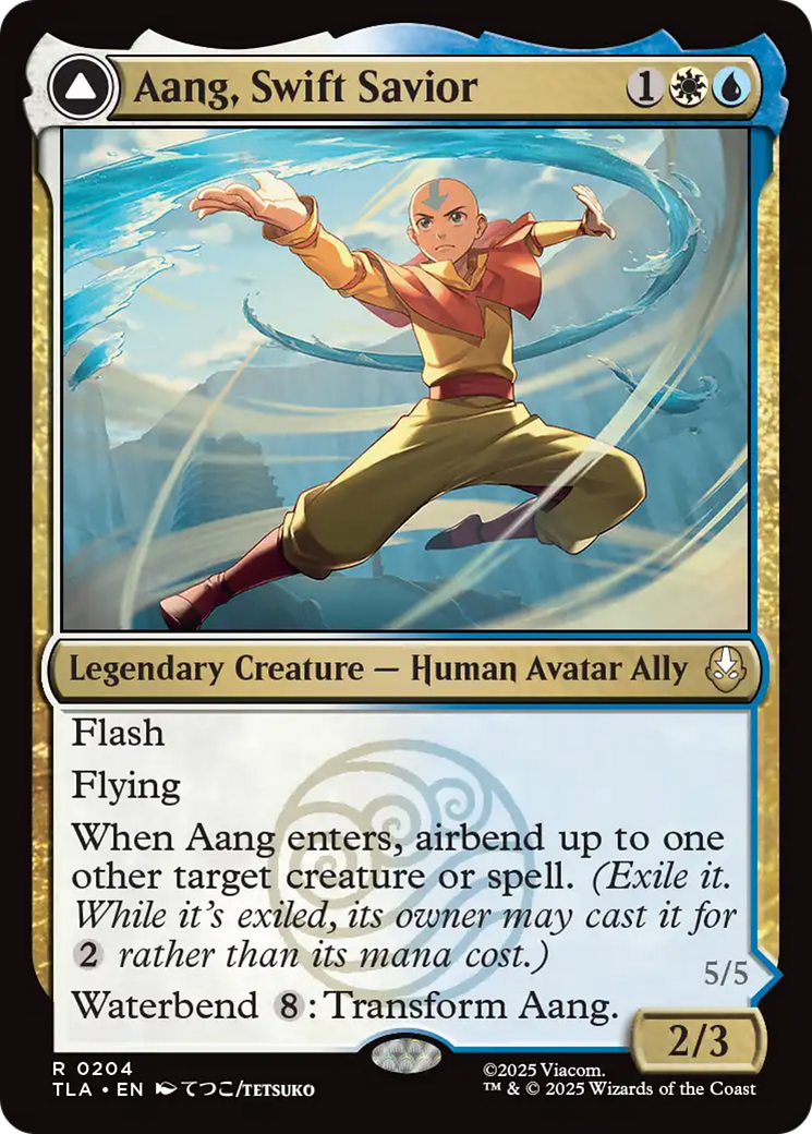 Magic: The Gathering - Aang, Swift Savior // Aang and La, Ocean's Fury Foil - Avatar: The Last Airbender