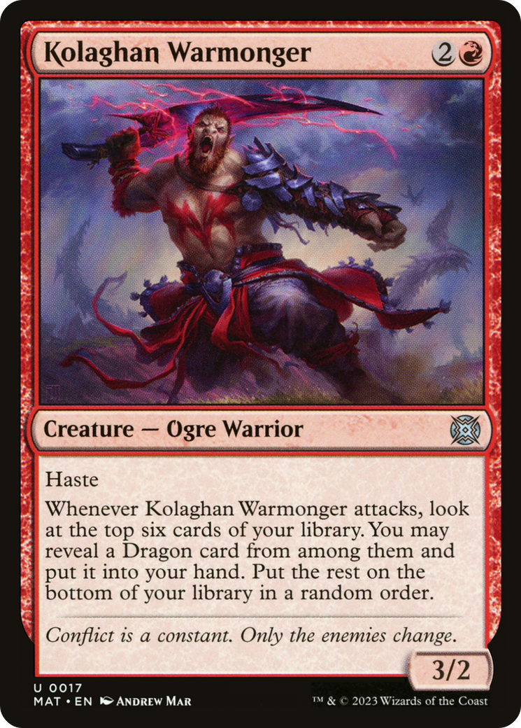 Magic: The Gathering - Kolaghan Warmonger Foil - March of the Machine: The Aftermath