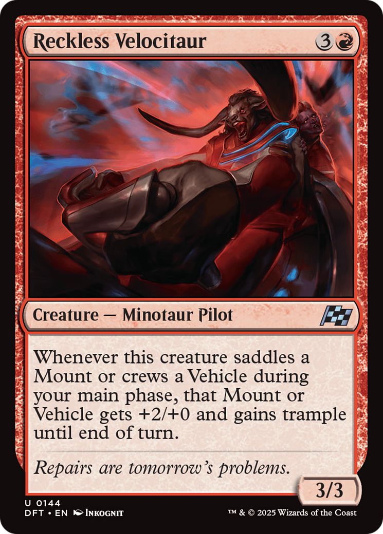 Magic: The Gathering - Reckless Velocitaur Foil - Aetherdrift