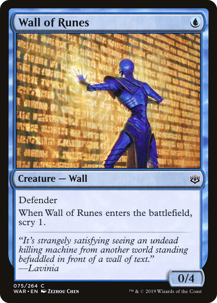 Magic: The Gathering - Wall of Runes Foil - War of the Spark
