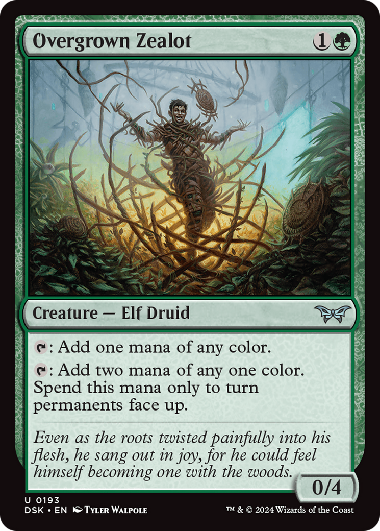 Magic: The Gathering - Overgrown Zealot Foil - Duskmourn: House of Horror