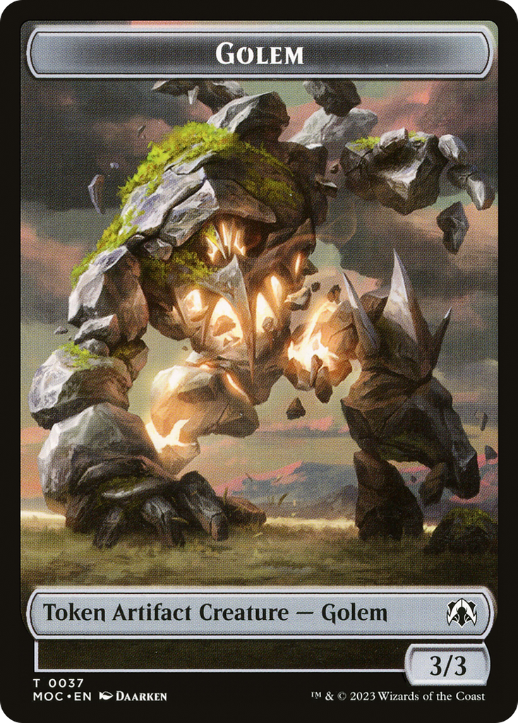 Magic: The Gathering - Golem Token - March of the Machine Commander Tokens