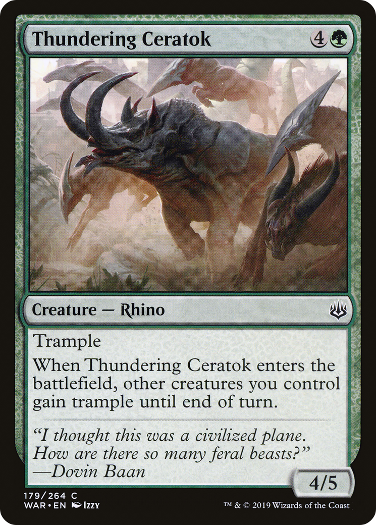 Magic: The Gathering - Thundering Ceratok Foil - War of the Spark