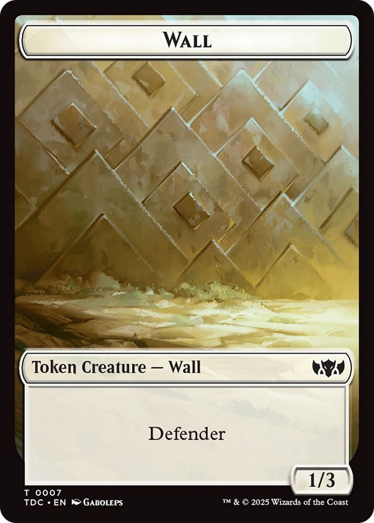 Magic: The Gathering - Wall Token - Tarkir: Dragonstorm Commander Tokens