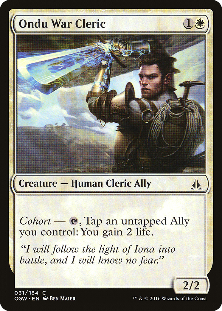 Magic: The Gathering - Ondu War Cleric Foil - Oath of the Gatewatch