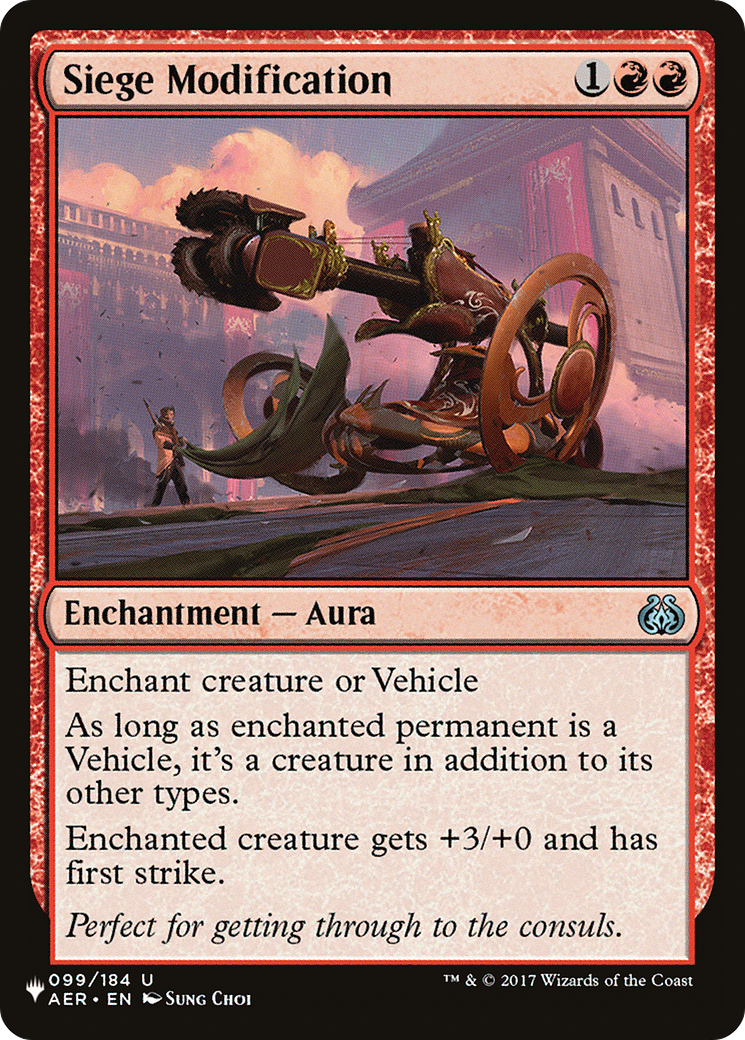 Magic: The Gathering - Siege Modification - The List