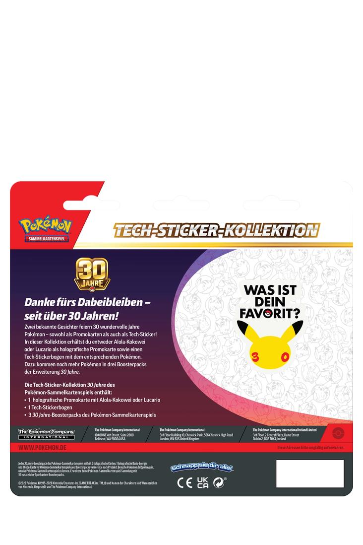 Pokémon - 30 Jahre Tech-Sticker-Kollektion - Lucario - Deutsch