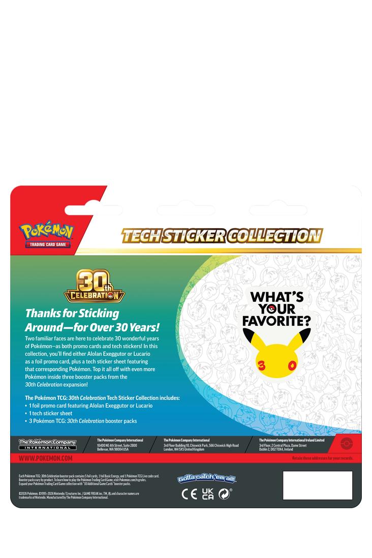 Pokémon - 30th Celebration Tech Sticker Collection - Alolan Exeggutor - Englisch