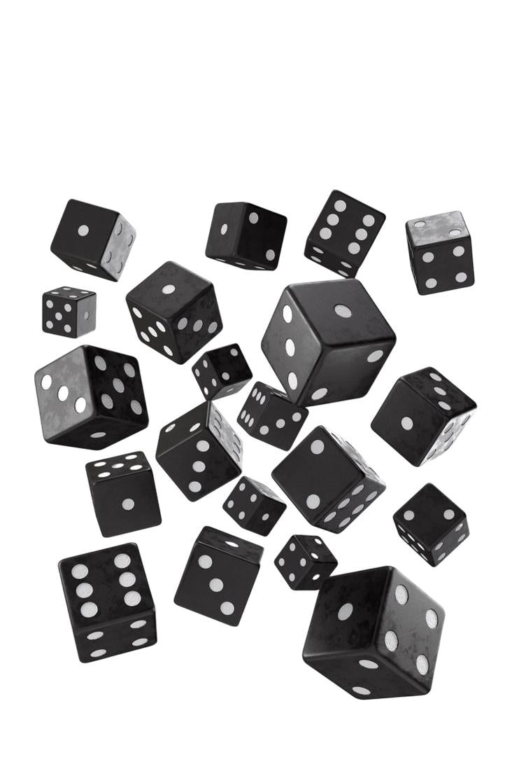 Q Workshop - 20er-Pack 16mm D6 Würfel - Black - White