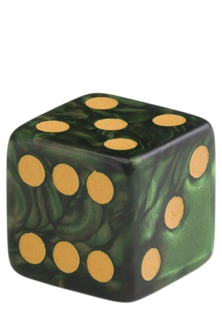 Q Workshop - 20er-Pack 16mm D6 Würfel - Bottle Green - Gold