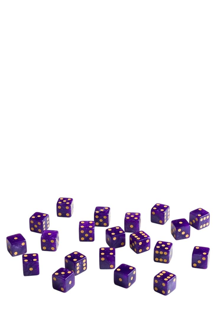 Q Workshop - 20er-Pack 16mm D6 Würfel - Shimmering Purple - Gold