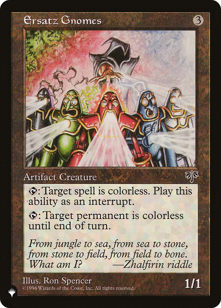 Magic: The Gathering - Ersatz Gnomes - The List