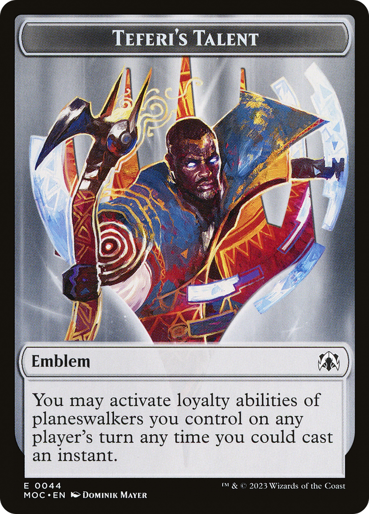 Magic: The Gathering - Teferi's Talent Emblem - March of the Machine Commander Tokens