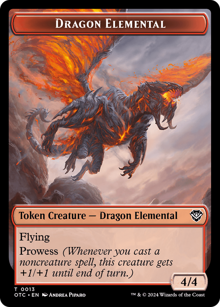 Magic: The Gathering - Dragon Elemental Token - Outlaws of Thunder Junction Commander Tokens