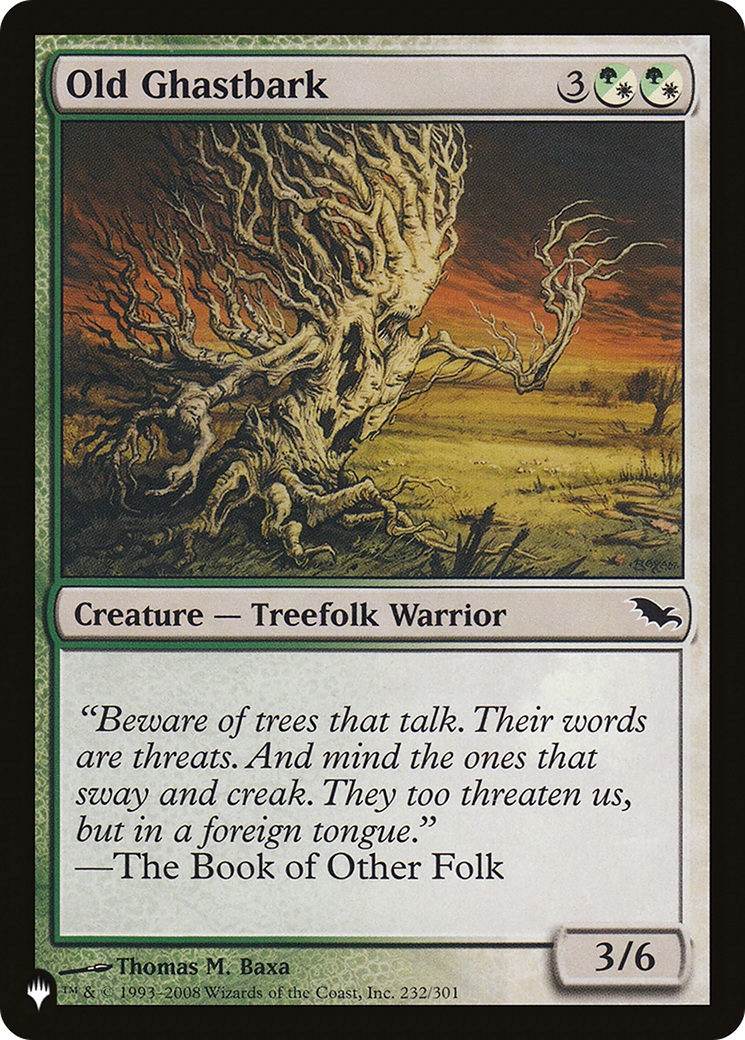 Magic: The Gathering - Old Ghastbark - The List