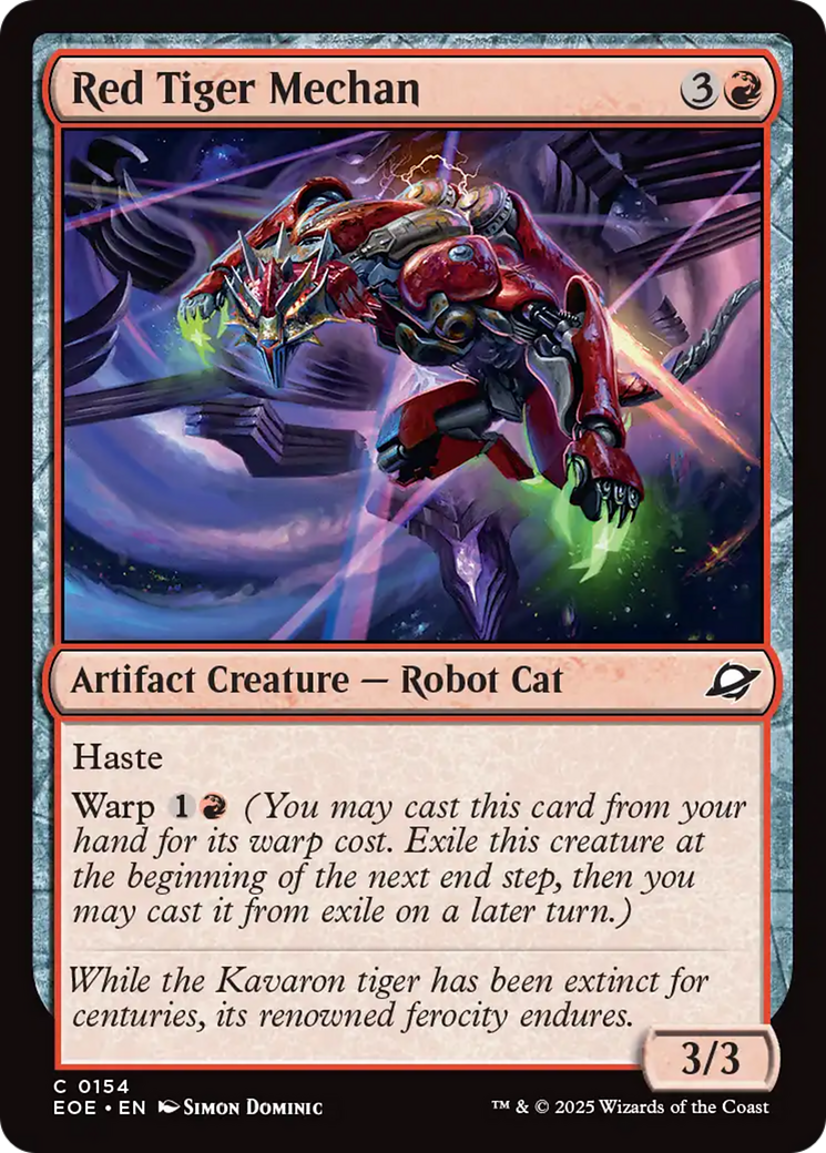 Magic: The Gathering - Red Tiger Mechan Foil - Edge of Eternities