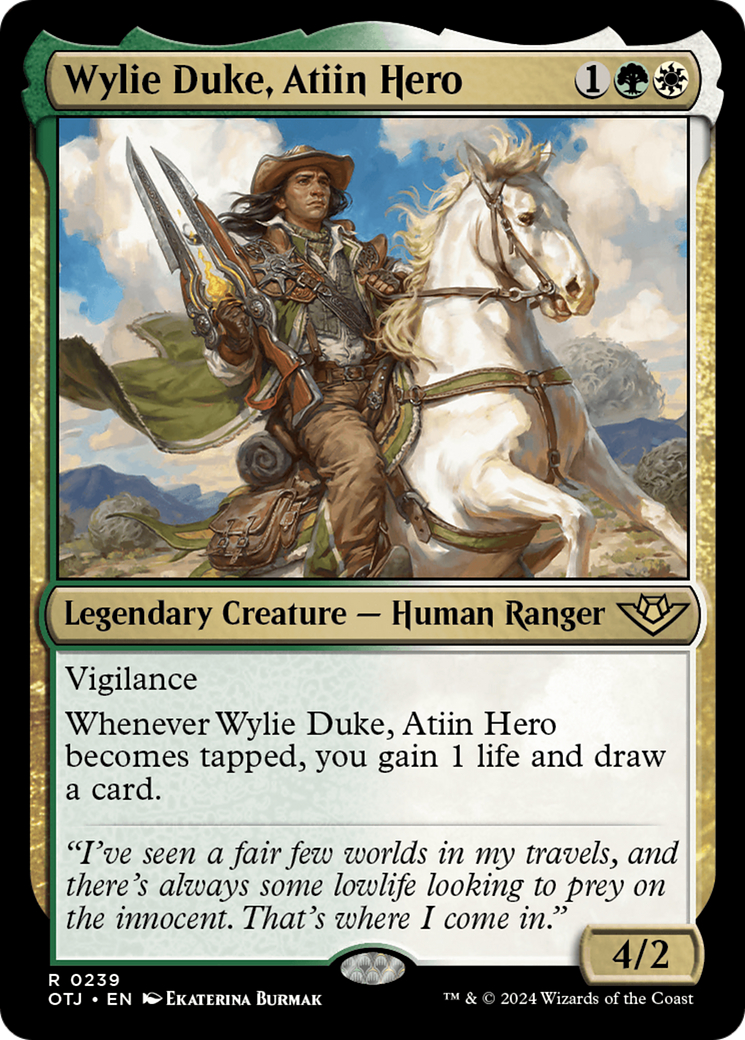 Magic: The Gathering - Wylie Duke, Atiin Hero Foil - Outlaws of Thunder Junction