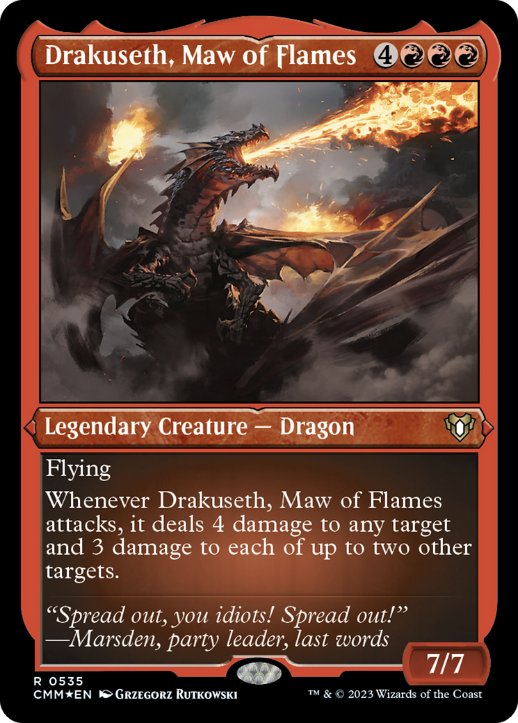 Magic: The Gathering - Drakuseth, Maw of Flames Foil - Commander Masters