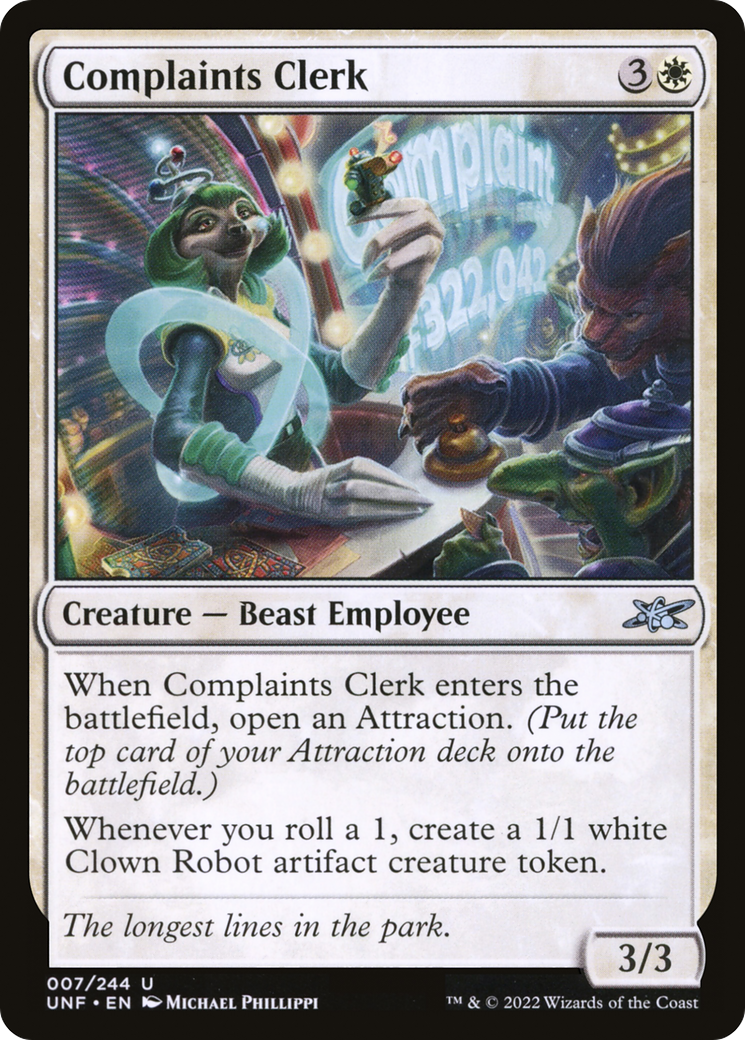 Magic: The Gathering - Complaints Clerk Foil - Unfinity