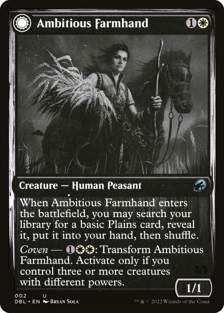 Magic: The Gathering - Ambitious Farmhand // Seasoned Cathar Foil - Innistrad: Double Feature