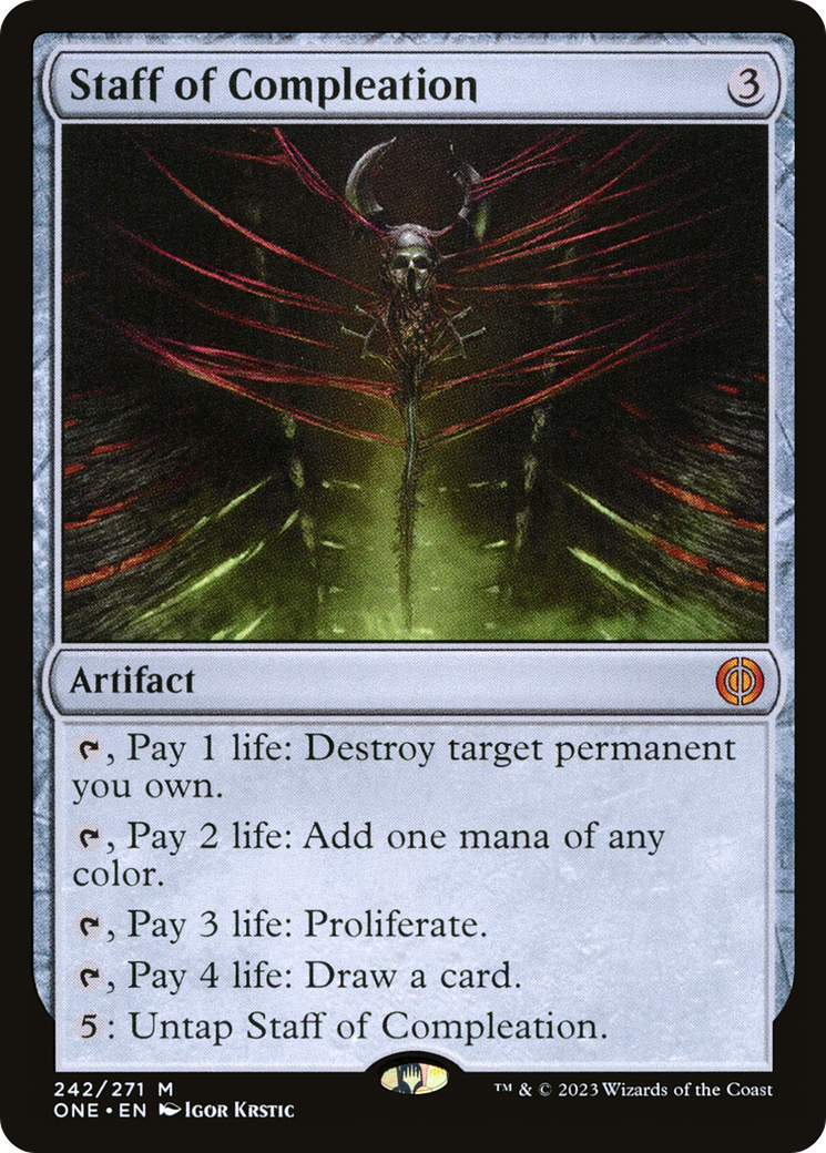 Magic: The Gathering - Staff of Compleation Foil - Phyrexia: All Will Be One