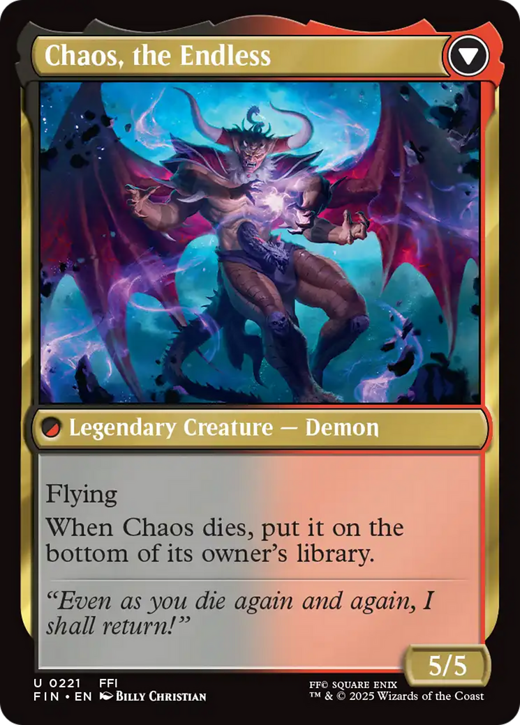 Magic: The Gathering - Garland, Knight of Cornelia // Chaos, the Endless Foil - Final Fantasy
