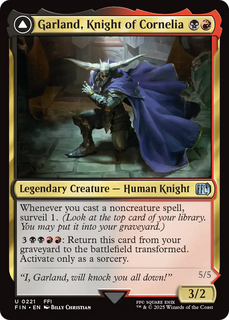 Magic: The Gathering - Garland, Knight of Cornelia // Chaos, the Endless - Final Fantasy