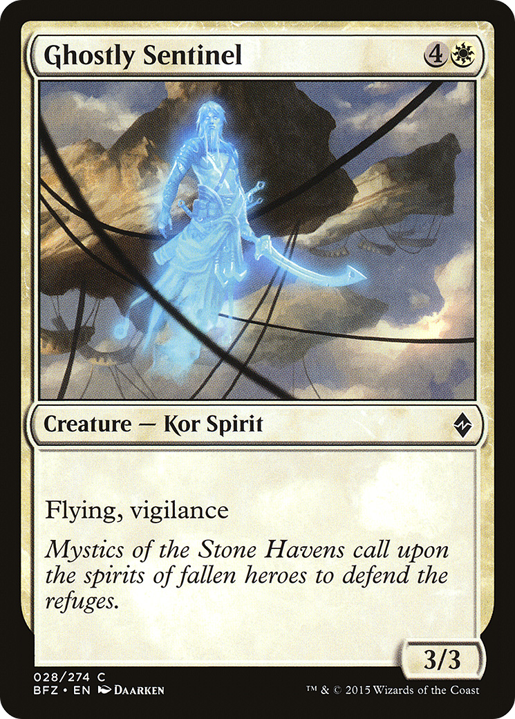 Magic: The Gathering - Ghostly Sentinel Foil - Battle for Zendikar