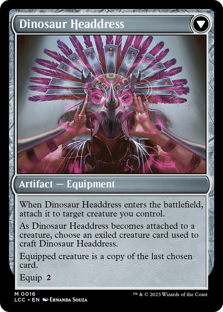 Magic: The Gathering - Paleontologist's Pick-Axe // Dinosaur Headdress Foil - The Lost Caverns of Ixalan Commander