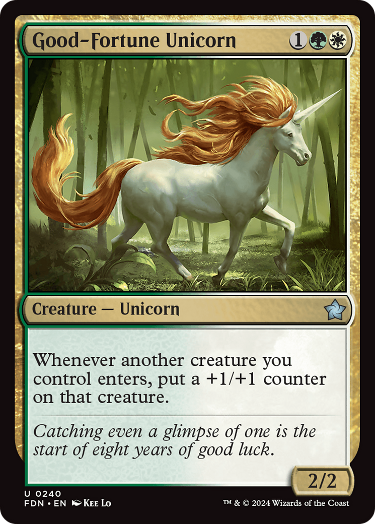 Magic: The Gathering - Good-Fortune Unicorn Foil - Foundations