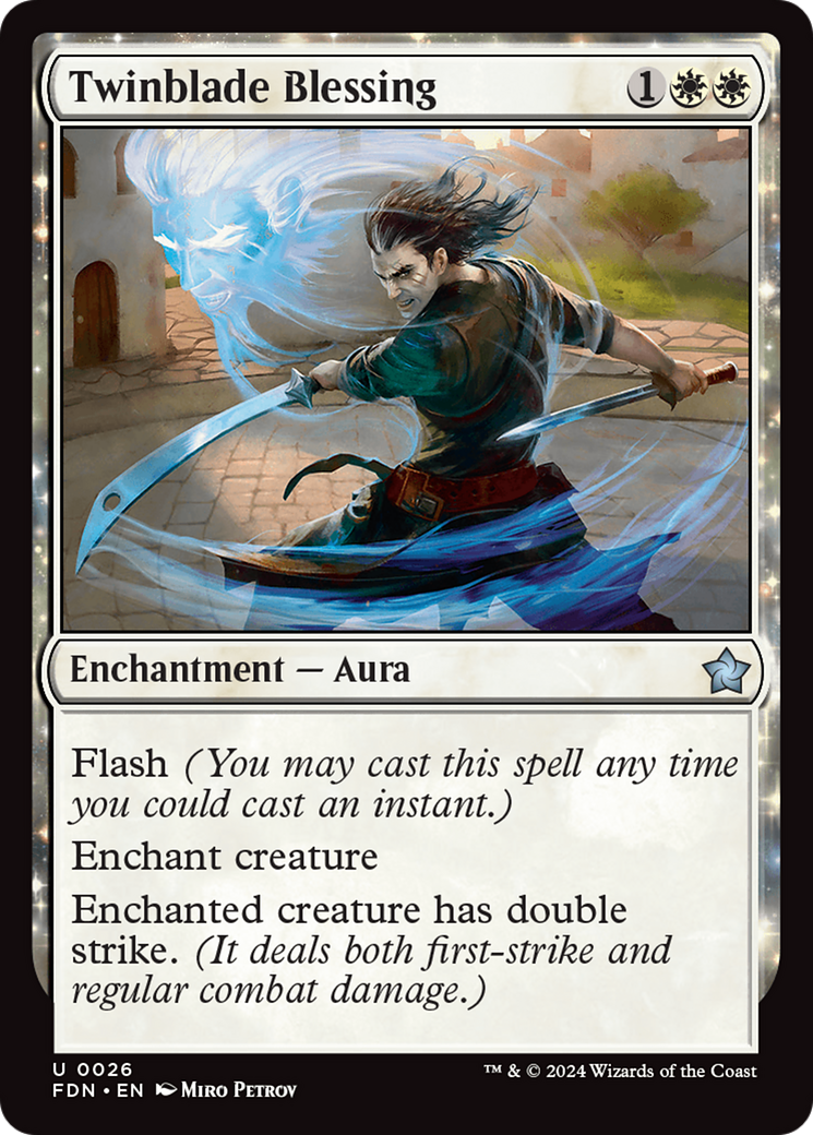Magic: The Gathering - Twinblade Blessing Foil - Foundations